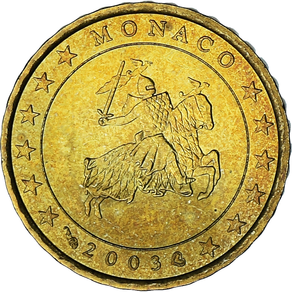 Monaco, Rainier III, 10 Euro Cent, 2003, Paris, SPL, Laiton, KM:170