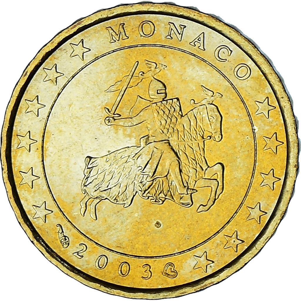Monaco, Rainier III, 10 Euro Cent, 2003, Paris, MS(63), Brass, KM:170