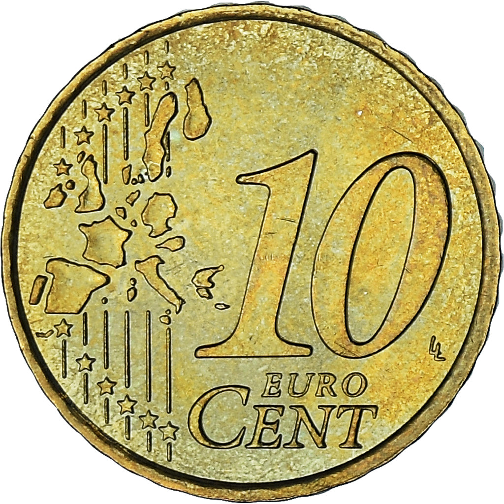 Monaco, Rainier III, 10 Euro Cent, 2003, Paris, MS(63), Brass, KM:170