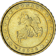 Monaco, Rainier III, 10 Euro Cent, 2003, Paris, AU(55-58), Brass, KM:170