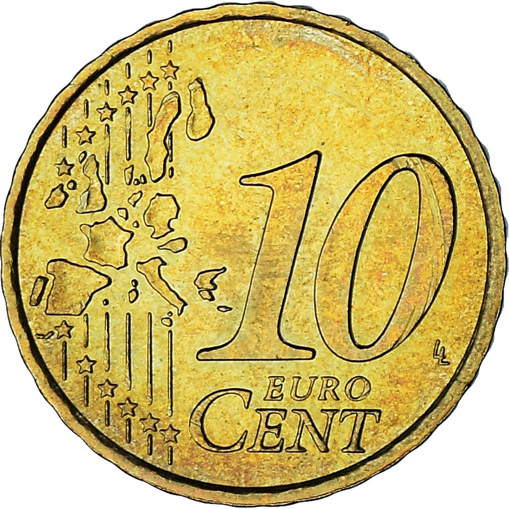 Monaco, Rainier III, 10 Euro Cent, 2003, Paris, AU(55-58), Brass, KM:170