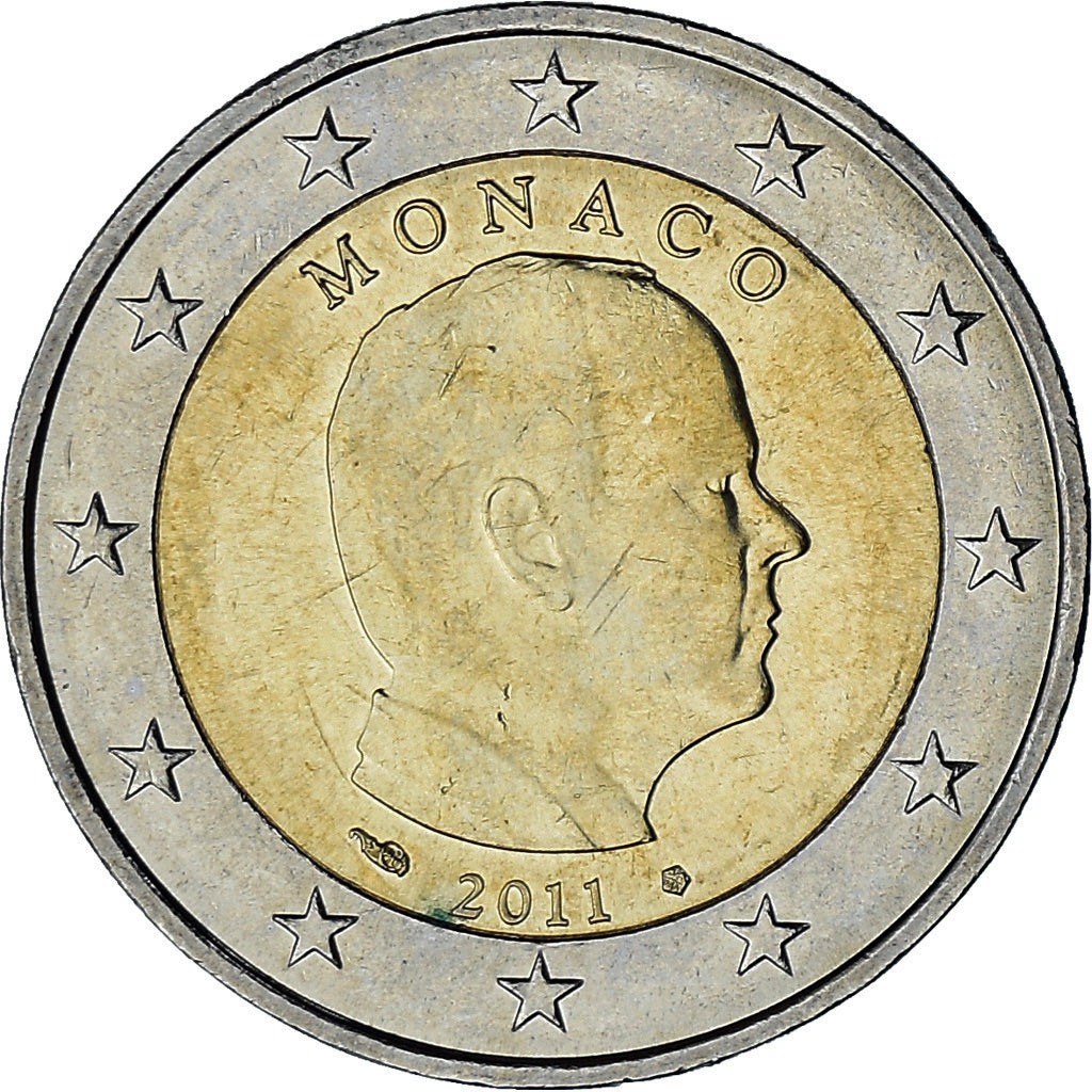 Monaco, Albert II, 2 Euro, 2011, Paris, AU(55-58), Bi-Metallic, KM:195