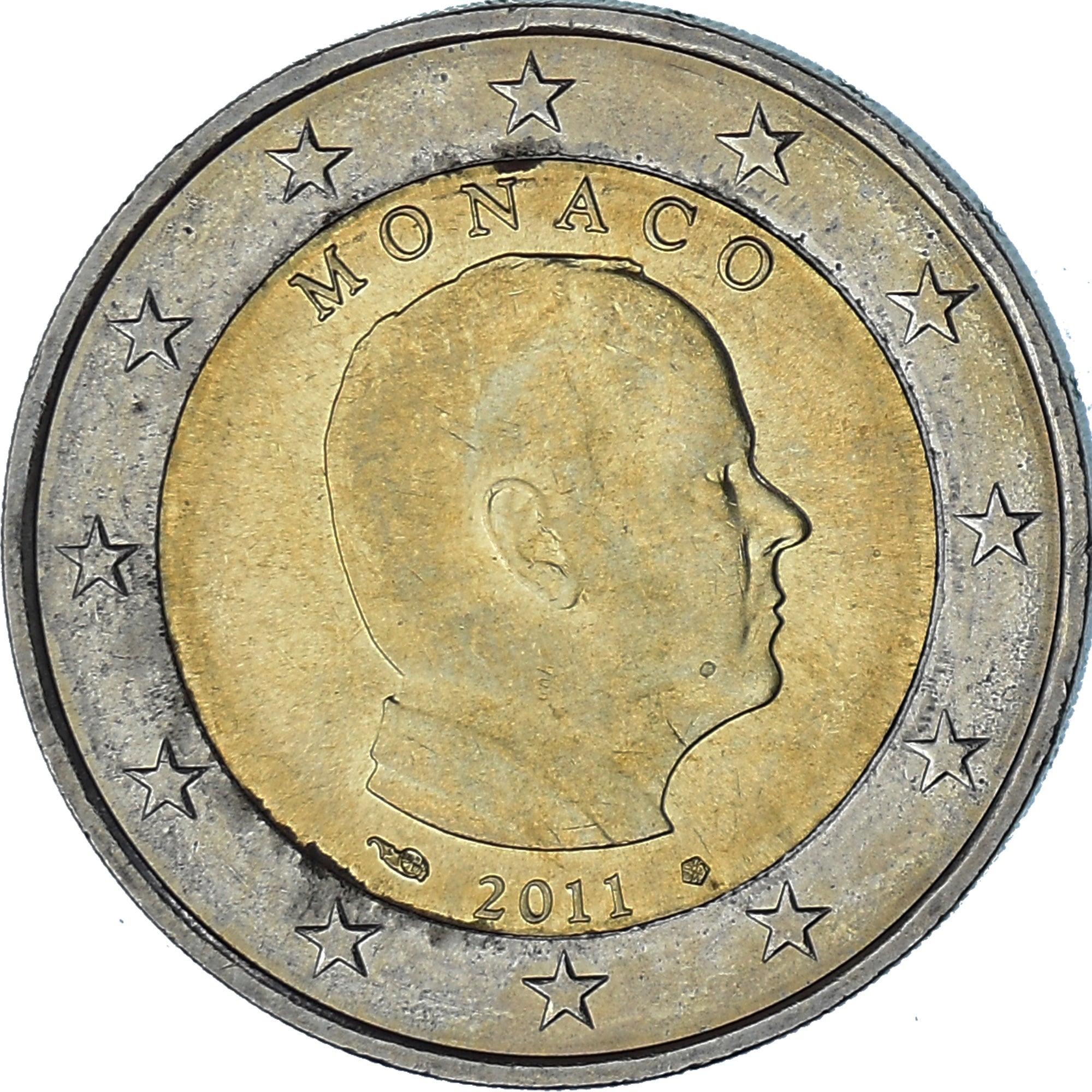 Monaco, Albert II, 2 Euro, 2011, Paris, TTB, Bimétallique, KM:195