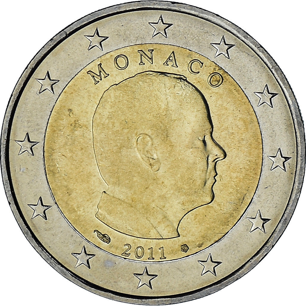 Monaco, Albert II, 2 Euro, 2011, Paris, AU(55-58), Bimetaliczny, KM:195