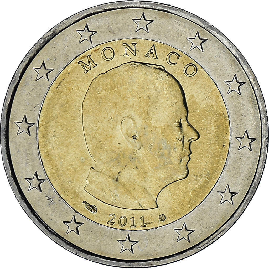 Monaco, Albert II, 2 Euro, 2011, Paris, AU(55-58), Bi-Metallic, KM:195