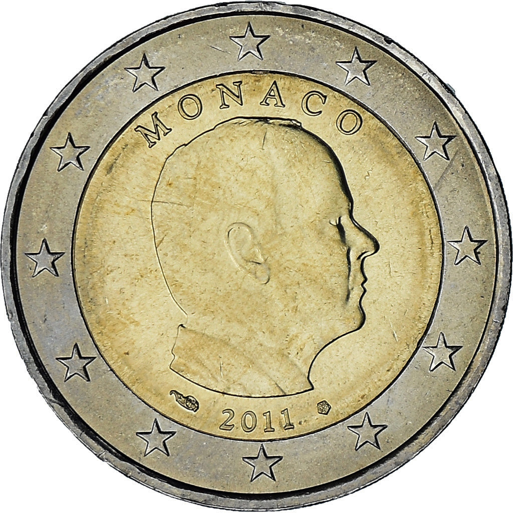 Monaco, Albert II, 2 Euro, 2011, Paris, AU(55-58), Bi-Metallic, KM:195