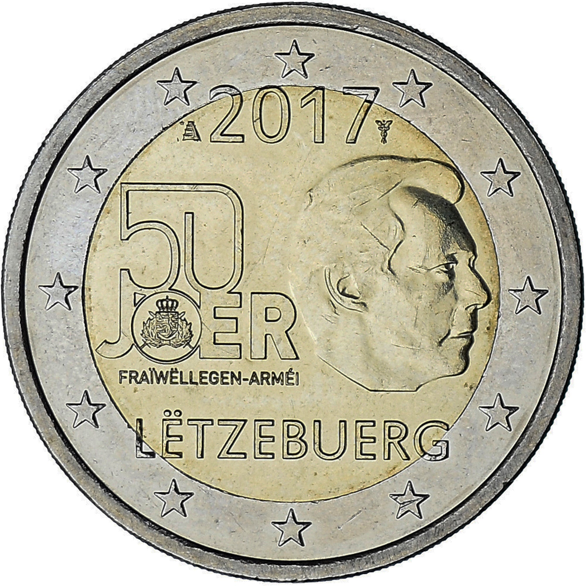 Luxemburg, 2 Euro, 2017, UNZ, Bi-Metallic
