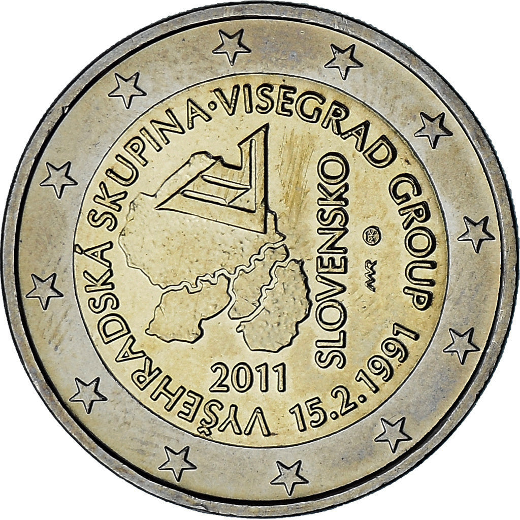 Eslováquia, 2 Euro, 2011, Kremnica, MS(63), Bimetálico, KM:114