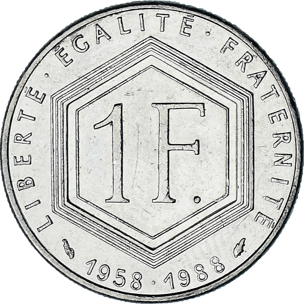 Moneda, Francia, Charles de Gaulle, Franc, 1988, Paris, MBC, Níquel, KM:963