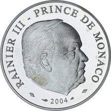 Monaco, Rainier III, 5 Euro, 2004, Paris, MS(64), Silver, KM:180