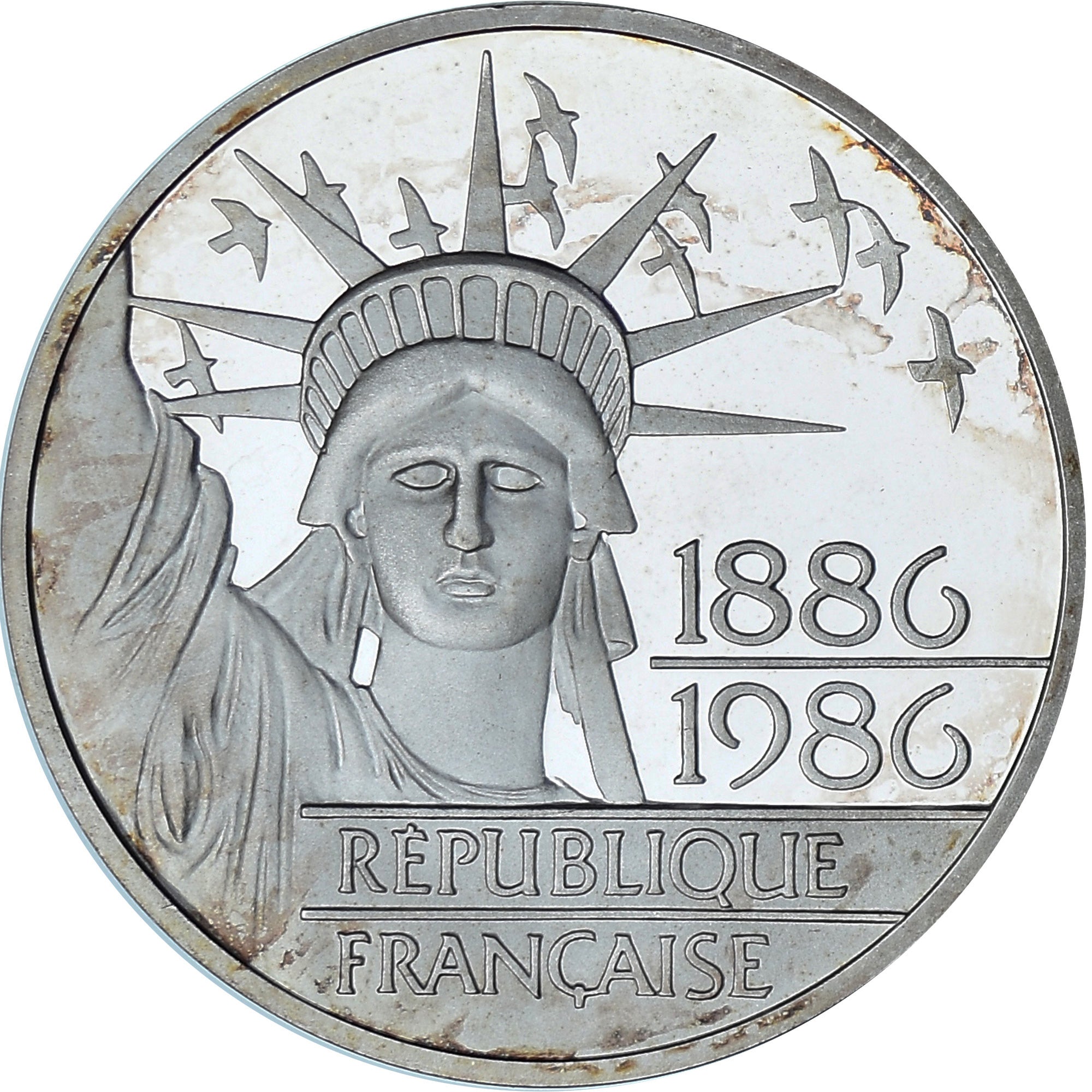 Moneta, Francja, 100 Francs, 1989, MS(60-62), Srebro, KM:960a