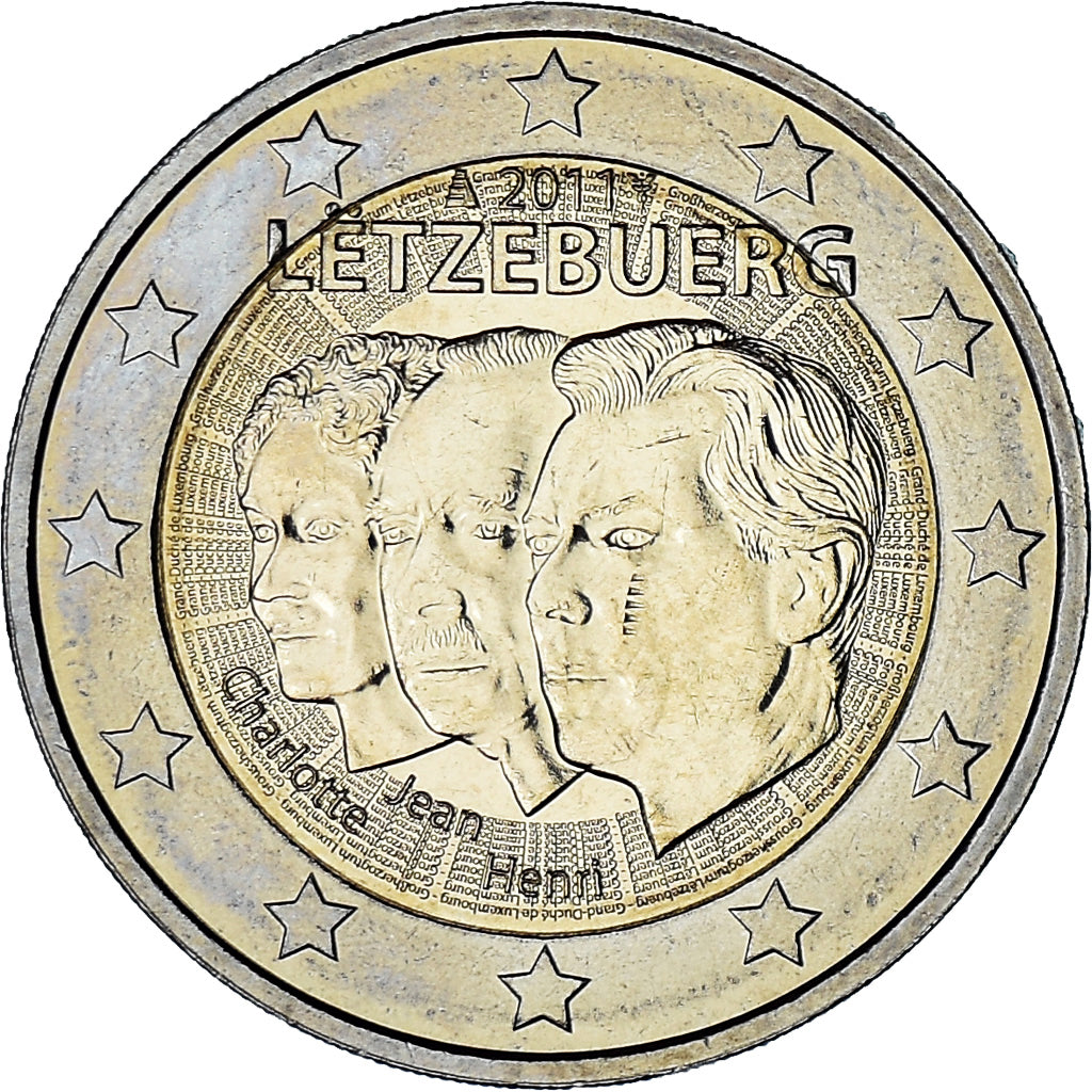 Luxembourg, Henri, 2 Euro, 2011, MS(63), Bi-Metallic, KM:116