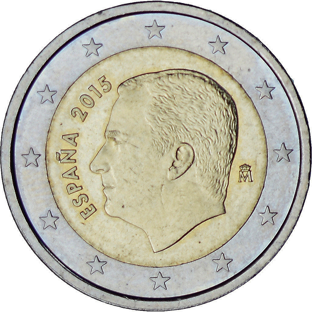 Spain, 2 Euro, 2015, AU(55-58), Bi-Metallic