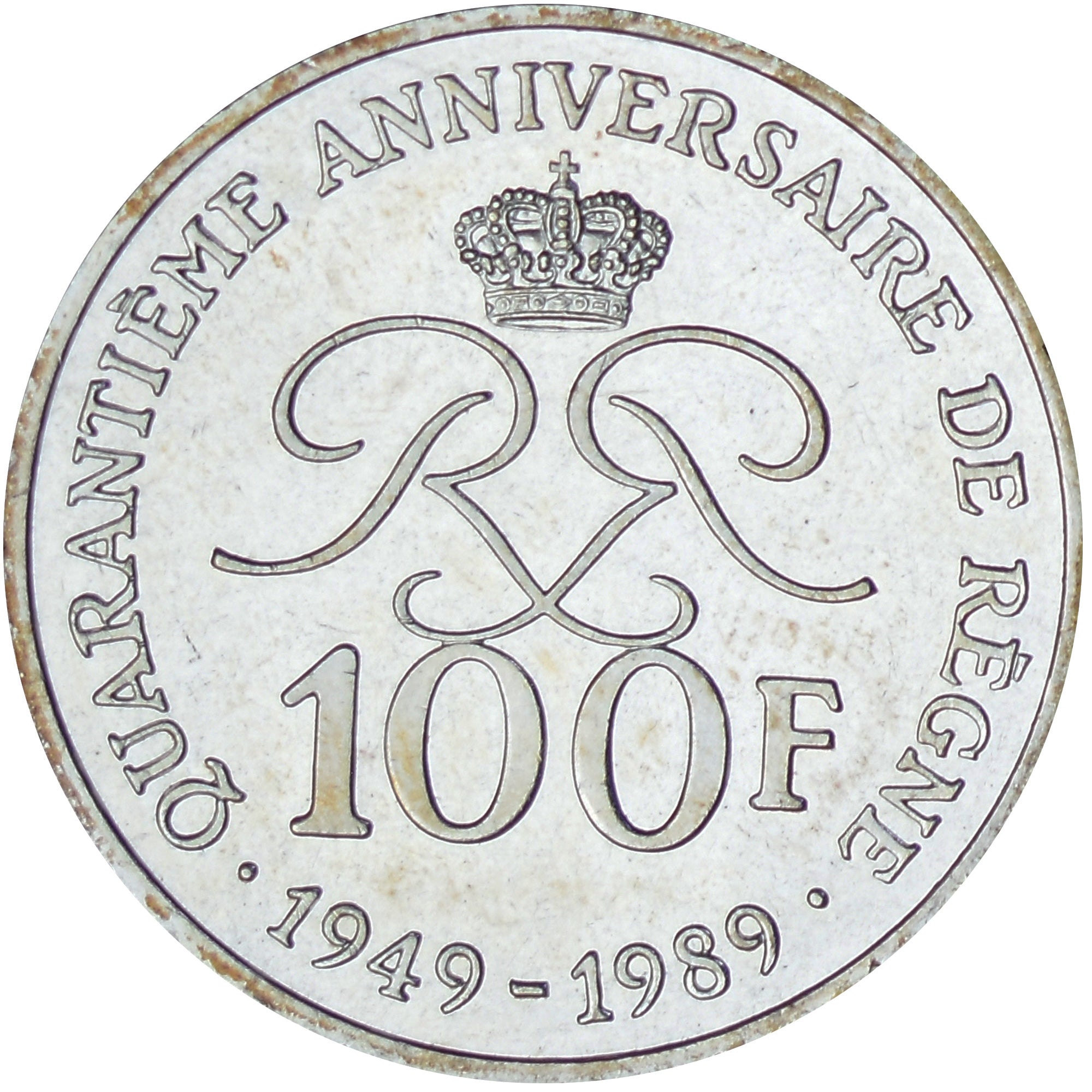 Coin, Monaco, Rainier III, 100 Francs, 1989, MS(63), Silver, KM:164