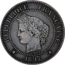 Coin, France, 2 Centimes, 1897, Paris, EF(40-45), Bronze, Gadoury:105