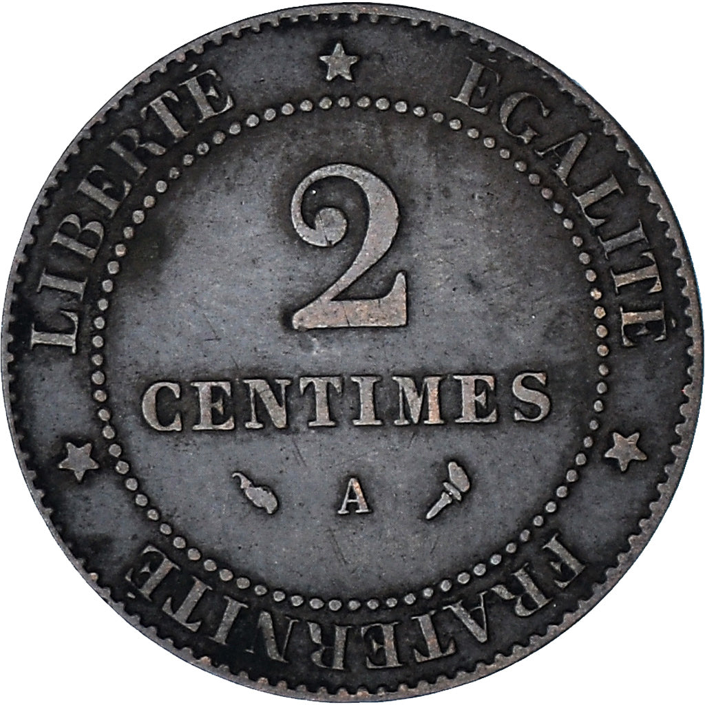 Moeda, França, 2 Centimes, 1897, Paris, EF(40-45), Bronze, Gadoury:105