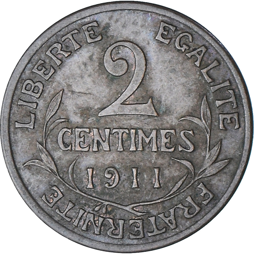 Moneta, Francja, Dupuis, 2 Centimes, 1911, Paris, EF(40-45), Brązowy, KM:841