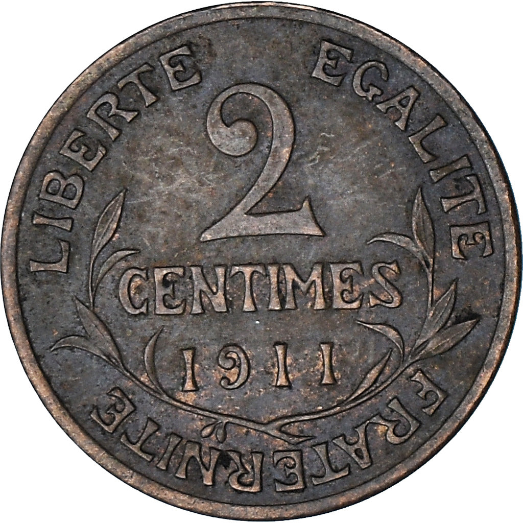 Münze, Frankreich, Dupuis, 2 Centimes, 1911, Paris, S+, Bronze, KM:841
