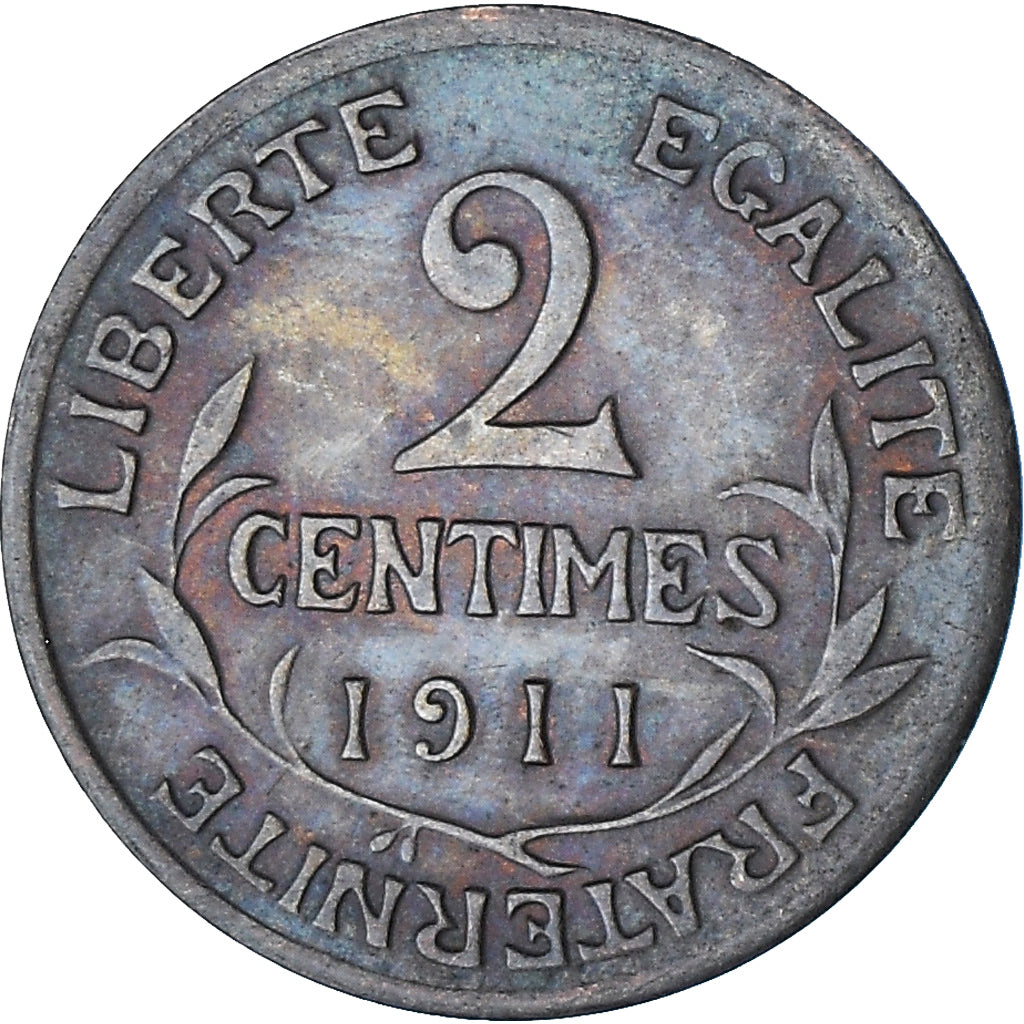 Münze, Frankreich, Dupuis, 2 Centimes, 1911, Paris, S, Bronze, KM:841