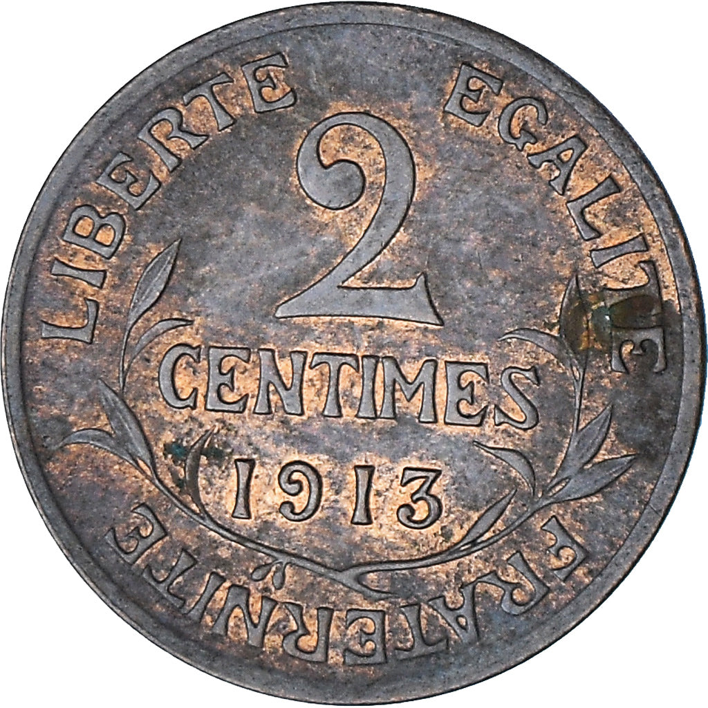 Moneta, Francja, Dupuis, 2 Centimes, 1913, Paris, AU(55-58), Brązowy, KM:841
