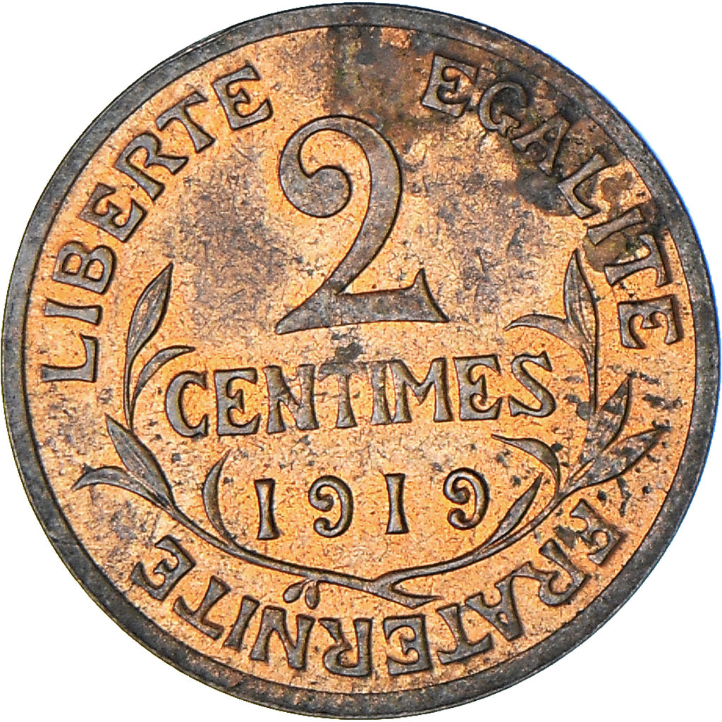 Munten, Frankrijk, Dupuis, 2 Centimes, 1919, Paris, PR, Bronzen, KM:841