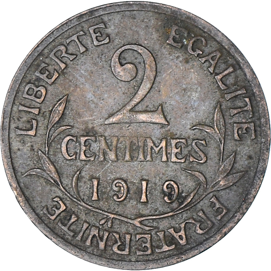 Moneta, Francja, Dupuis, 2 Centimes, 1919, Paris, EF(40-45), Brązowy, KM:841