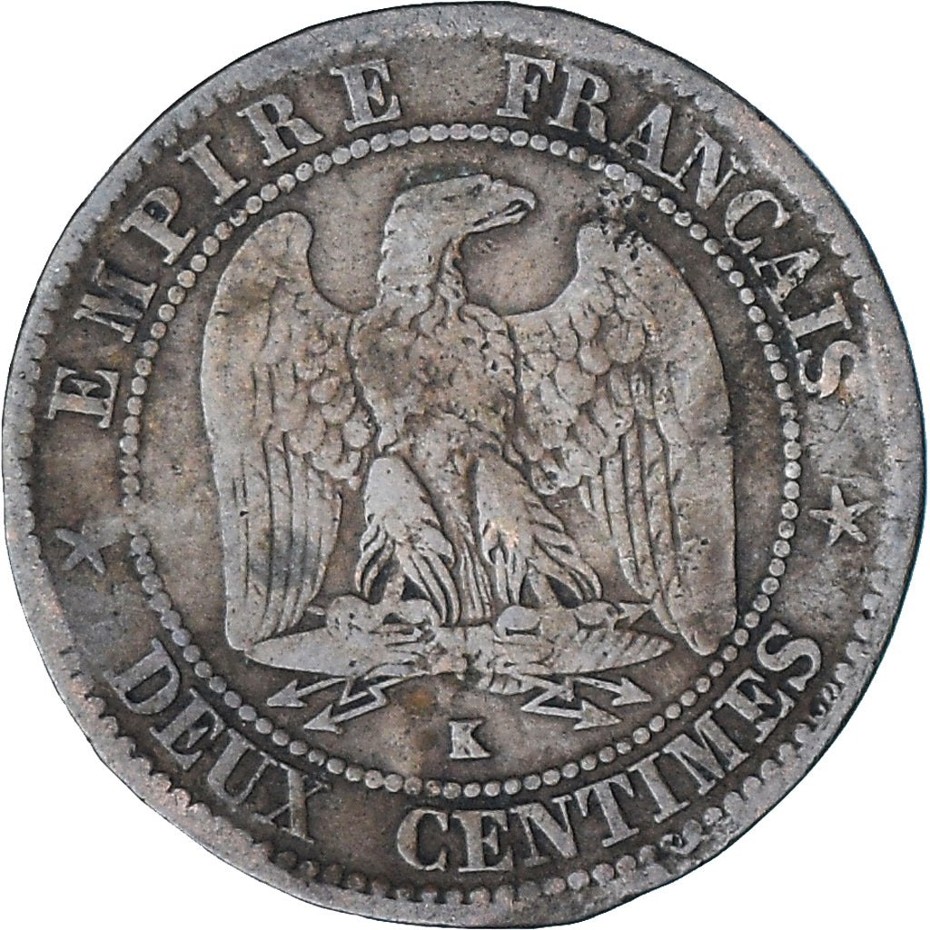 Moeda, França, Napoleon III, Napoléon III, 2 Centimes, 1862, Bordeaux