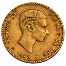 SPAIN, 10 Pesetas, 1878, Madrid, KM #677, EF(40-45), Gold, 3.23