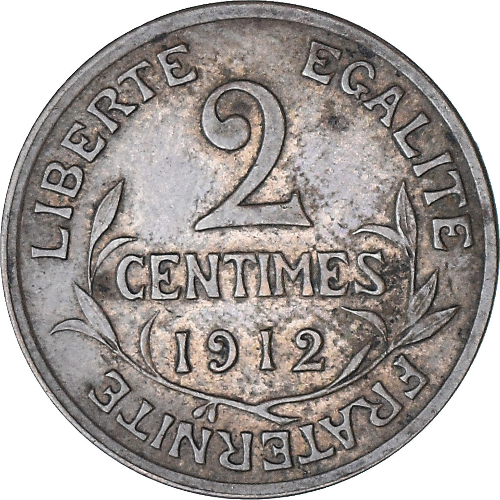 Moneta, Francia, Dupuis, 2 Centimes, 1912, Paris, BB, Bronzo, KM:841