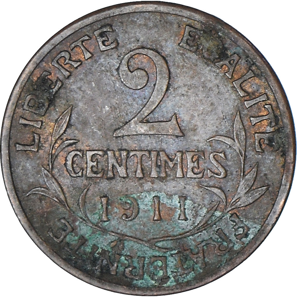 Munten, Frankrijk, Dupuis, 2 Centimes, 1911, Paris, ZF, Bronzen, KM:841