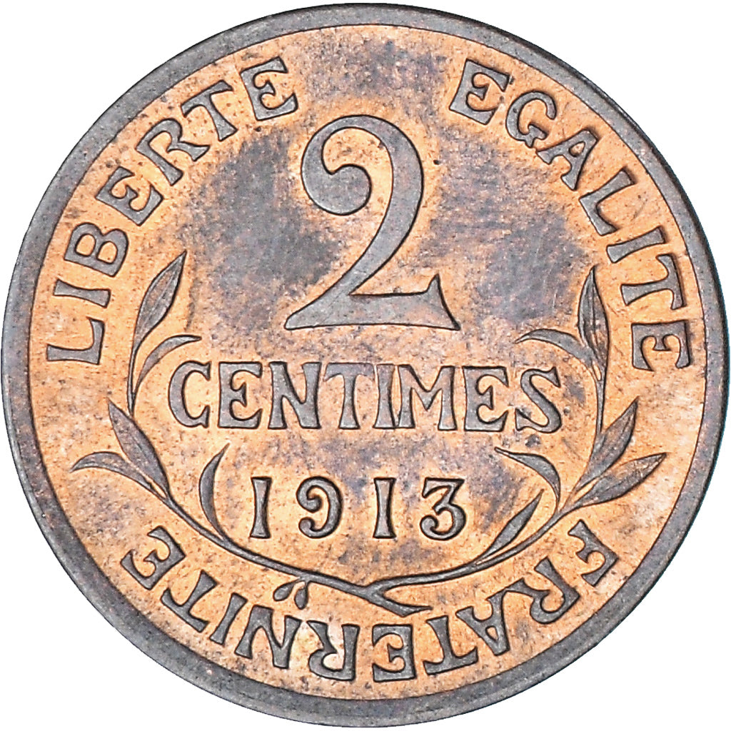 Moneta, Francja, Dupuis, 2 Centimes, 1913, Paris, EF(40-45), Brązowy, KM:841