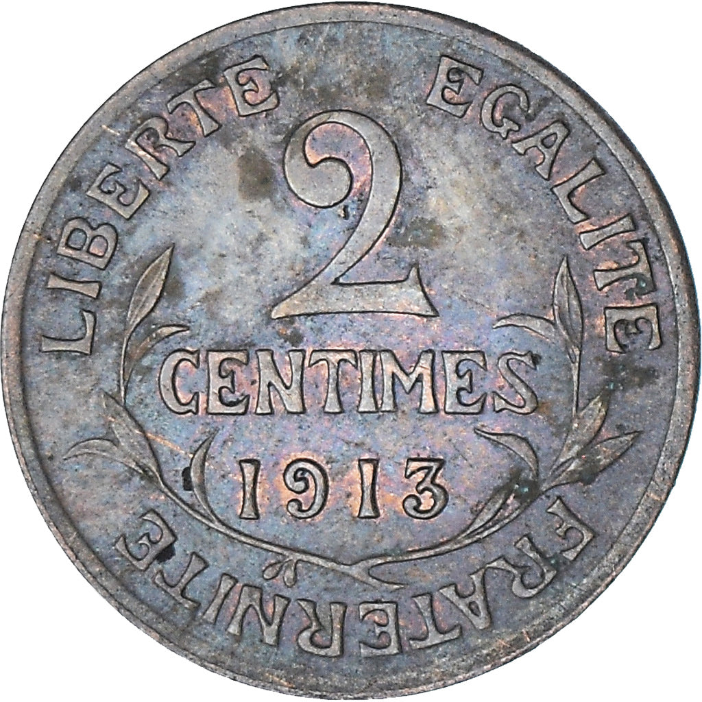 Moneta, Francja, Dupuis, 2 Centimes, 1913, Paris, VF(20-25), Brązowy, KM:841