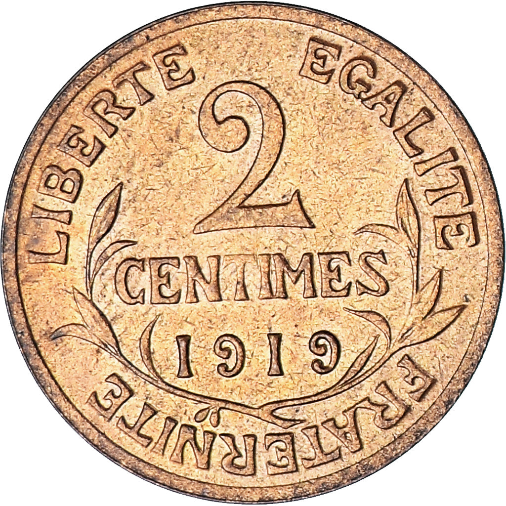 Munten, Frankrijk, Dupuis, 2 Centimes, 1919, Paris, PR, Bronzen, KM:841