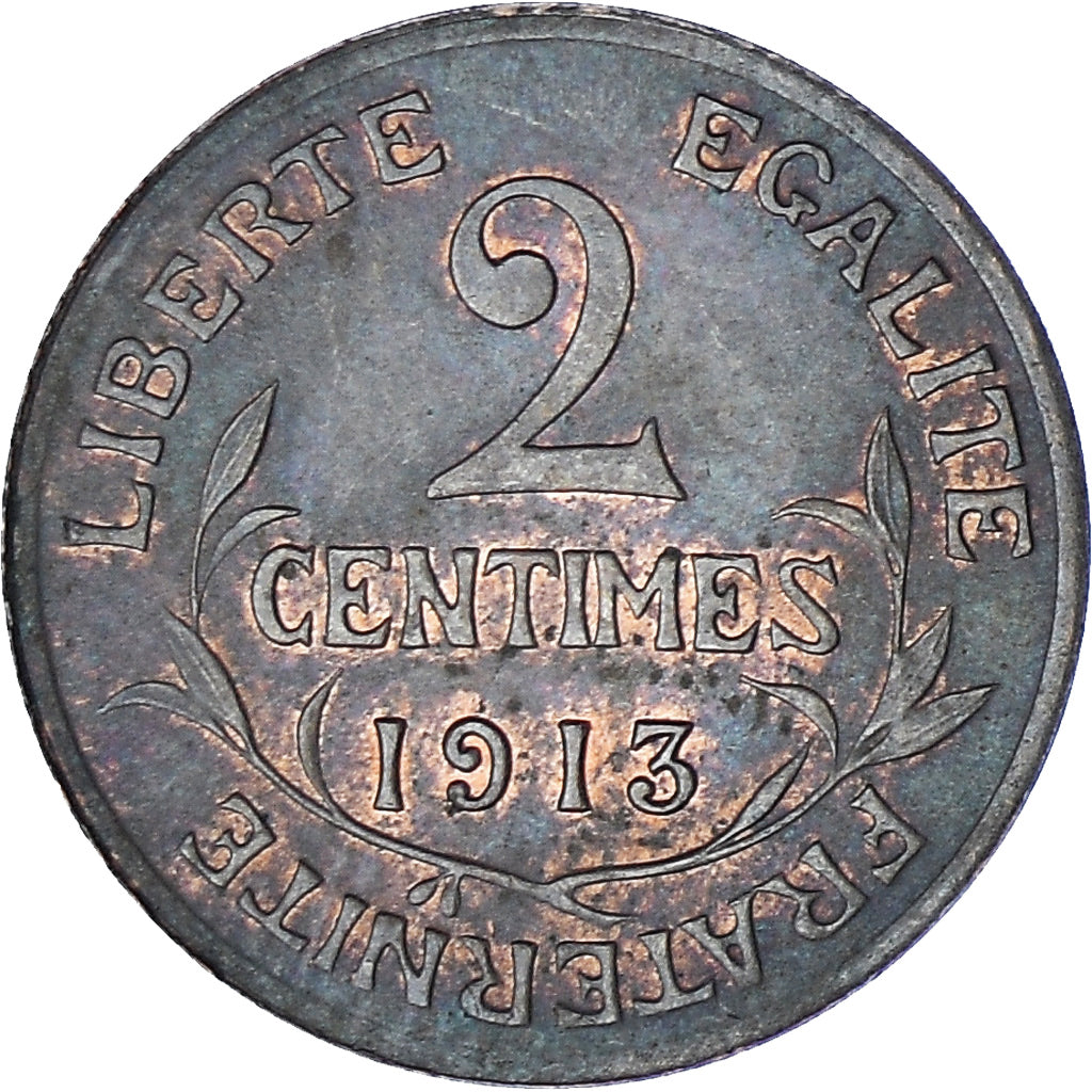 Moneta, Francja, Dupuis, 2 Centimes, 1913, Paris, EF(40-45), Brązowy, KM:841