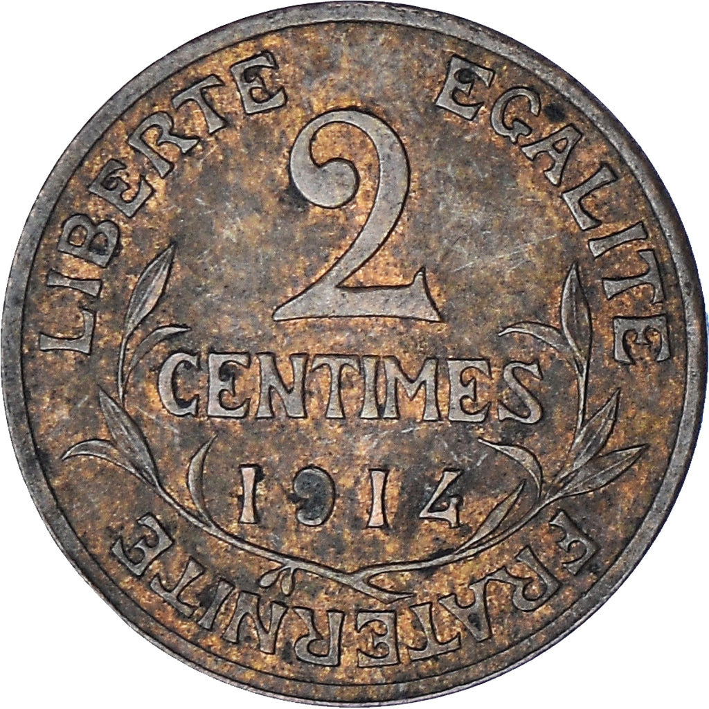 Munten, Frankrijk, Dupuis, 2 Centimes, 1914, Paris, ZF, Bronzen, KM:841
