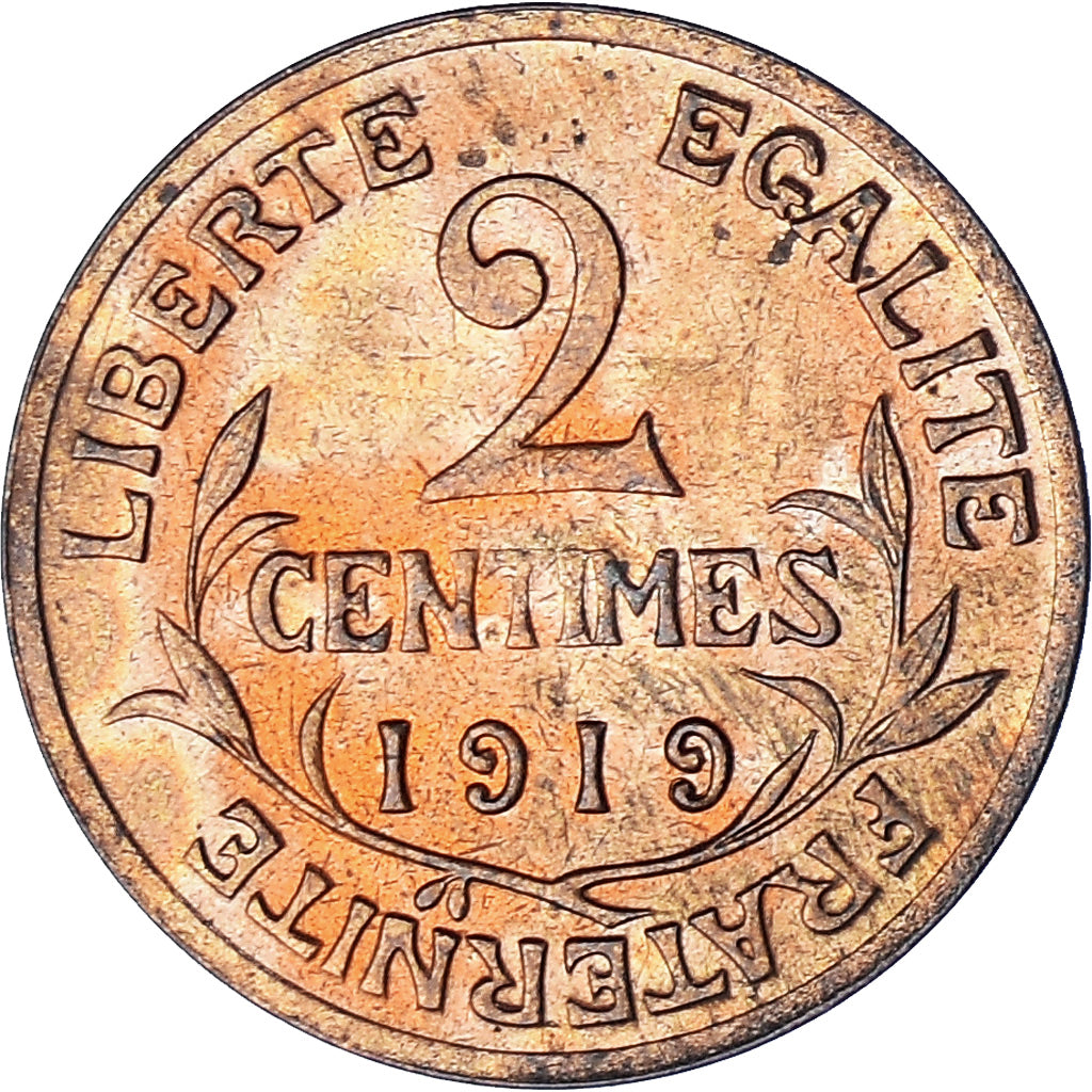 Munten, Frankrijk, Dupuis, 2 Centimes, 1919, Paris, PR, Bronzen, KM:841