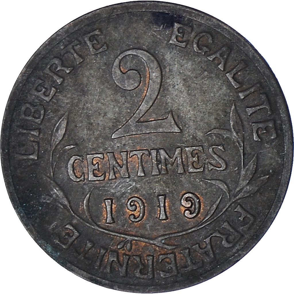 Münze, Frankreich, Dupuis, 2 Centimes, 1919, Paris, S+, Bronze, KM:841