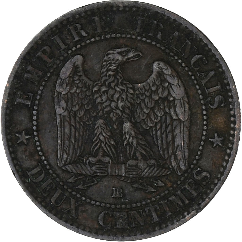 Moeda, França, Napoleon III, Napoléon III, 2 Centimes, 1854, Strasbourg