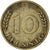Moneda, ALEMANIA - REPÚBLICA FEDERAL, 10 Pfennig, 1949, MBC, Latón recubierto