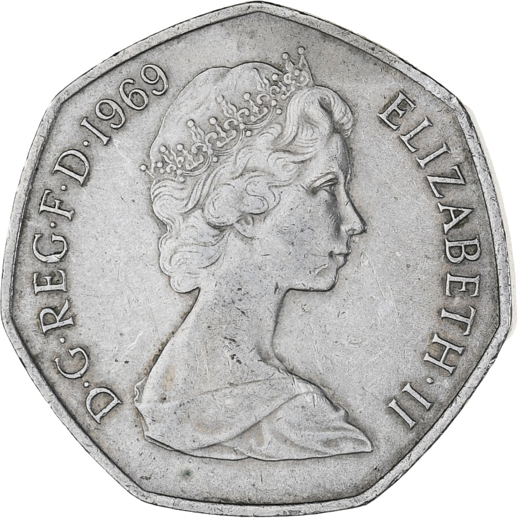 Moeda, Grã-Bretanha, Elizabeth II, 50 New Pence, 1969, AU(55-58)