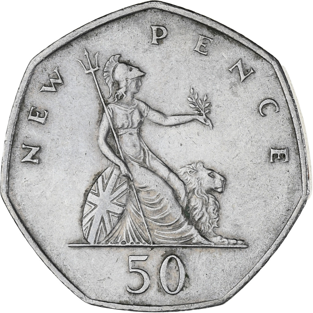 Moeda, Grã-Bretanha, Elizabeth II, 50 New Pence, 1969, AU(55-58)