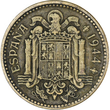 Coin, Spain, Peseta, 1944, EF(40-45), Aluminum-Bronze, KM:767