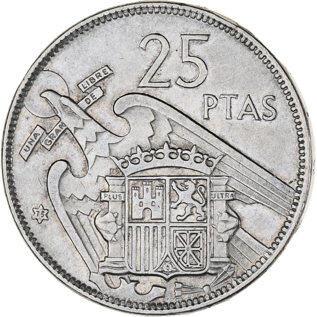 Espagne, Caudillo and regent, 25 Pesetas, 1975, SUP, Cupro-nickel, KM:788