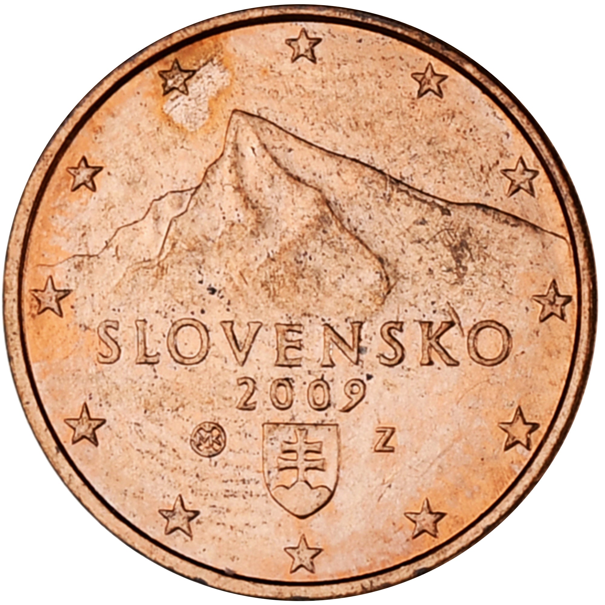 Slowakije, 1 Centime, 2009, ZF, Copper Plated Steel