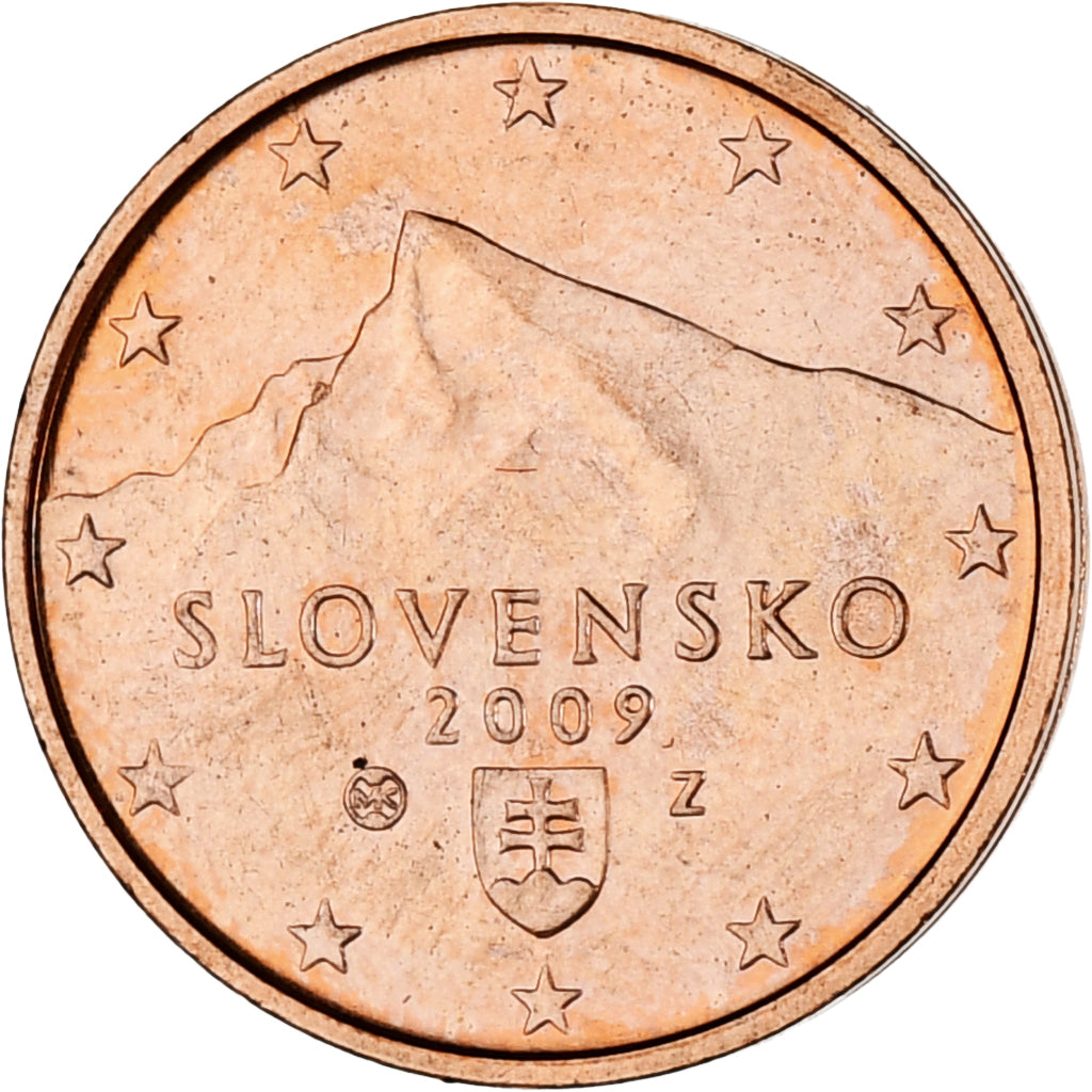 Slovacchia, 2 Centimes, 2009, SPL-, Acciaio placcato rame