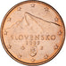 Munten, Slowakije, 5 Centimes, 2009, PR, Copper Plated Steel
