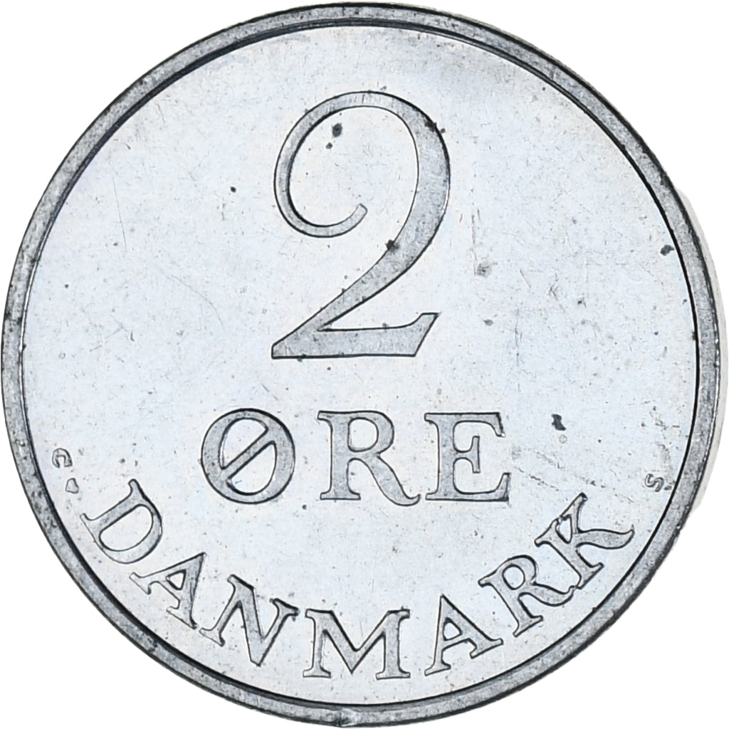 Coin, Denmark, Frederik IX, 2 Öre, 1969, Copenhagen, EF(40-45), Zinc, KM:840.2