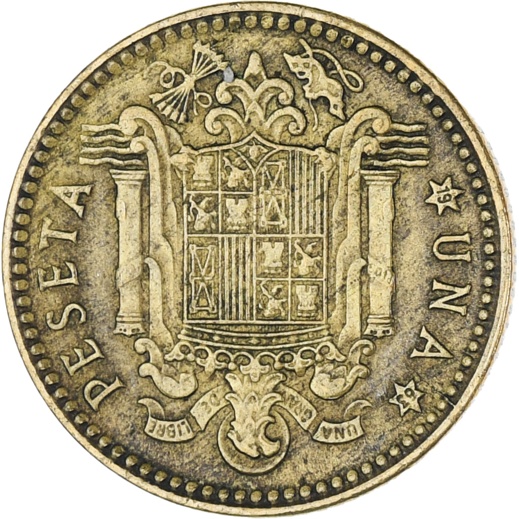 Coin, Spain, Francisco Franco, caudillo, Peseta, 1953 (63), AU(55-58)