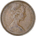 Coin, Great Britain, Elizabeth II, 2 New Pence, 1971, EF(40-45), Bronze, KM:916
