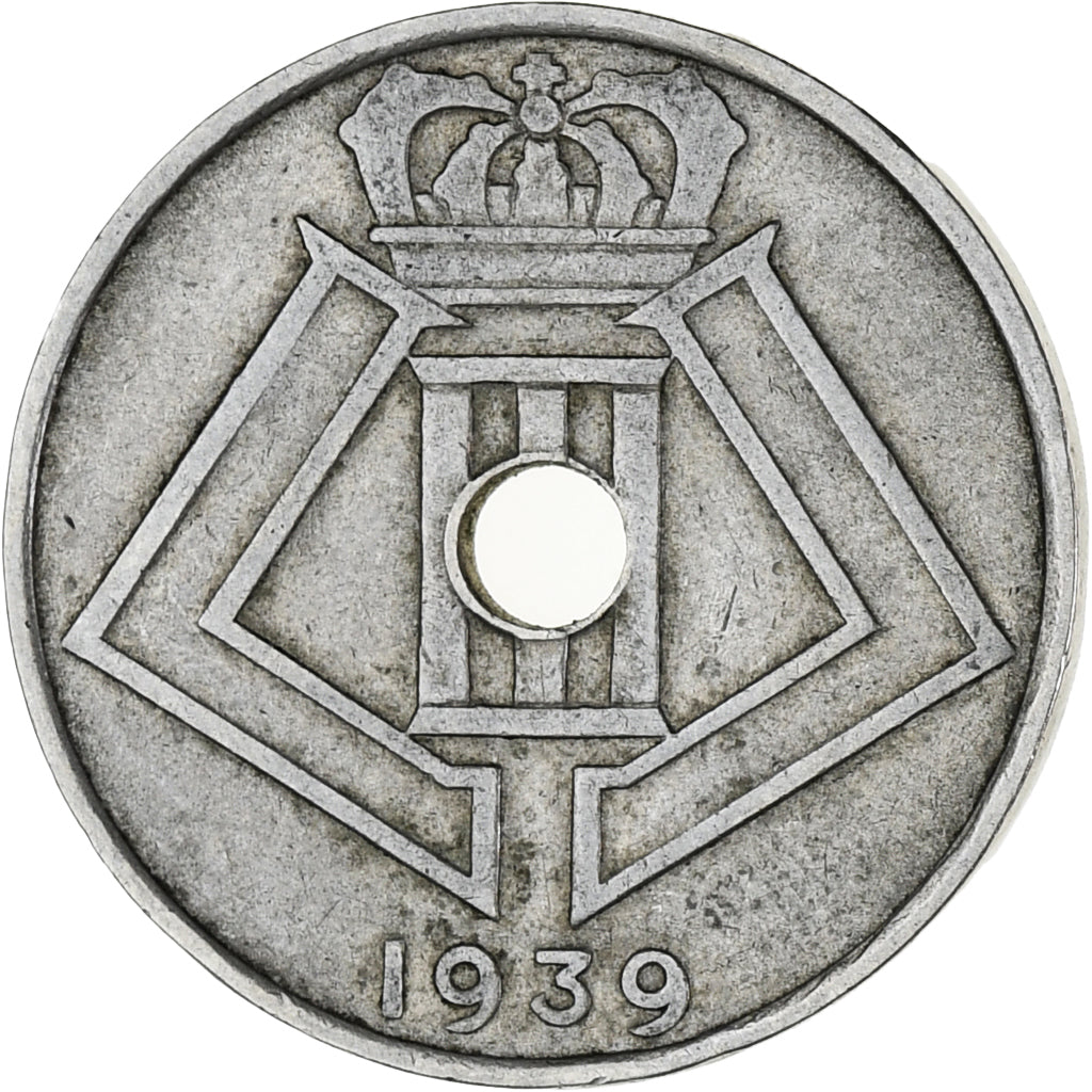 Moeda, Bélgica, 25 Centimes, 1939, EF(40-45), Níquel-Latão, KM:114.1